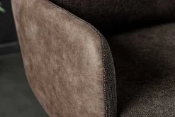 Drehbarer Design Barhocker BIG GEORGE taupe Samt Taschenfederkern mit Armlehnen Metall