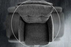 Drehbarer Design Barhocker BIG GEORGE anthrazit Samt Taschenfederkern mit Armlehnen