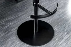 Drehbarer Design Barhocker BIG GEORGE schwarz anthrazit Echtleder höhenverstellbar mit Armlehnen