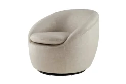 Drehbarer Design Sessel ALPINE beige Samt 360° mit Armlehnen