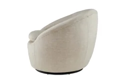 Drehbarer Design Sessel ALPINE beige Samt 360° mit Armlehnen