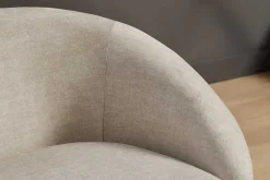 Drehbarer Design Sessel ALPINE beige Samt 360° mit Armlehnen