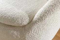 Drehbarer Design Sessel ALPINE beige Bouclé 360° mit Armlehnen