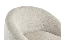 Drehbarer Design Sessel ALPINE beige Chenille Cremona 360° mit Armlehnen