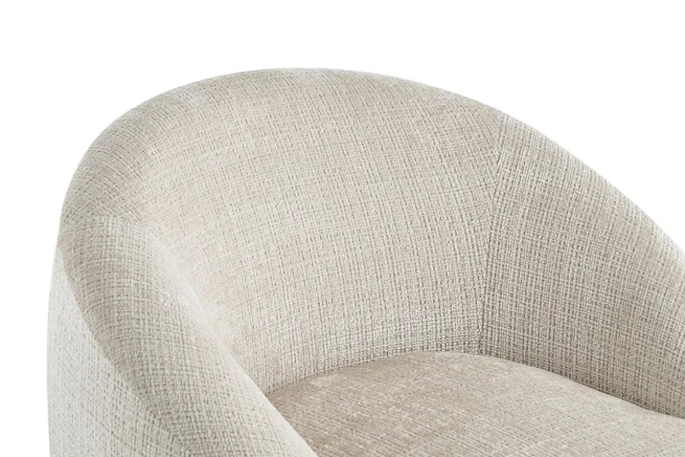 Drehbarer Design Sessel ALPINE beige Chenille Cremona 360° mit Armlehnen
