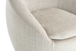 Drehbarer Design Sessel ALPINE beige Chenille Cremona 360° mit Armlehnen