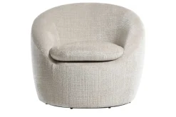 Drehbarer Design Sessel ALPINE beige Chenille Cremona 360° mit Armlehnen