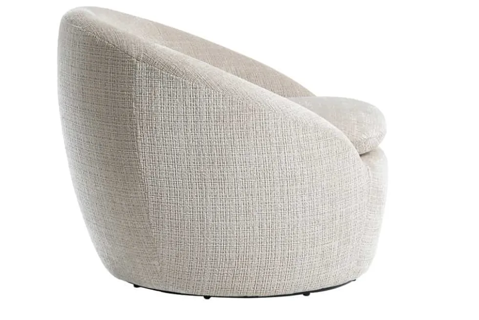 Drehbarer Design Sessel ALPINE beige Chenille Cremona 360° mit Armlehnen