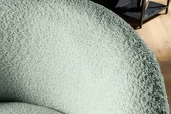 Drehbarer Design Sessel ALPINE salbei Bouclé 360° mit Armlehnen
