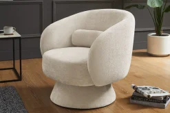 Drehbarer Design Sessel BOSSA NOVA beige Chenille