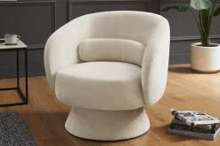 Drehbarer Design Sessel BOSSA NOVA beige Chenille