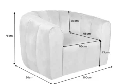 Drehbarer Design Sessel BABYLON dunkelgrau Samt Lounge Cocktailsessel