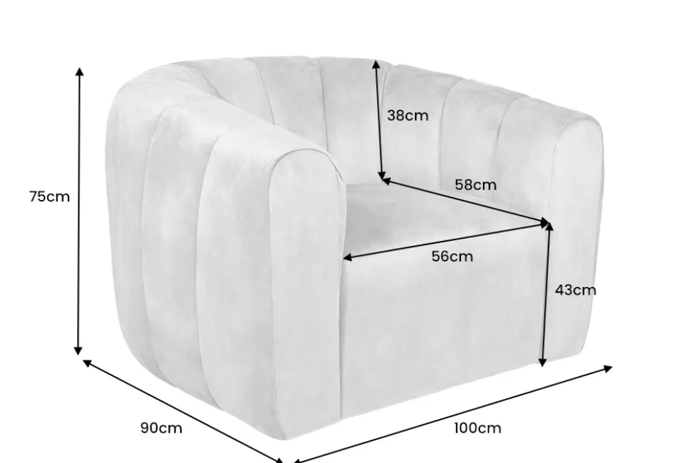 Drehbarer Design Sessel BABYLON dunkelgrau Samt Lounge Cocktailsessel