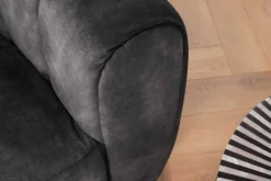Drehbarer Design Sessel BABYLON dunkelgrau Samt Lounge Cocktailsessel