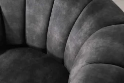 Drehbarer Design Sessel BABYLON dunkelgrau Samt Lounge Cocktailsessel