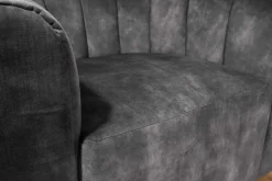 Drehbarer Design Sessel BABYLON dunkelgrau Samt Lounge Cocktailsessel