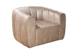 Drehbarer Design Sessel BABYLON champagner Samt Lounge Cocktailsessel