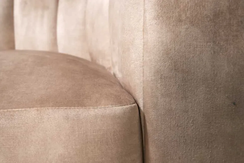 Drehbarer Design Sessel BABYLON champagner Samt Lounge Cocktailsessel