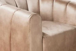 Drehbarer Design Sessel BABYLON champagner Samt Lounge Cocktailsessel
