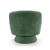 Drehbarer Design Sessel BOSSA NOVA 80cm moosgrün Bouclé