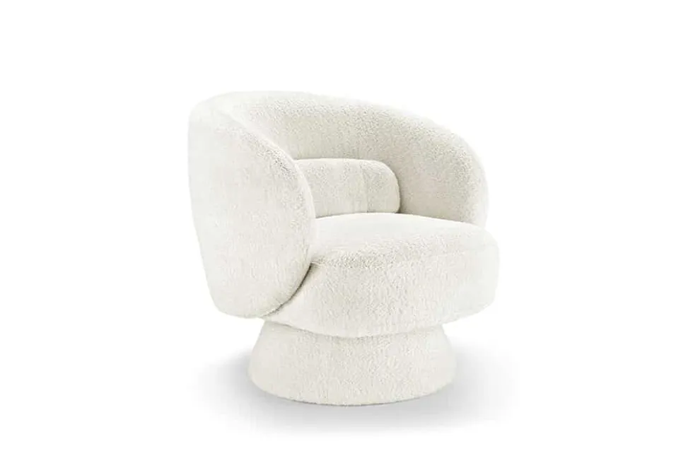 Drehbarer Design Sessel BOSSA NOVA beige Bouclé