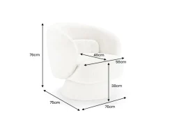 Drehbarer Design Sessel BOSSA NOVA beige Bouclé