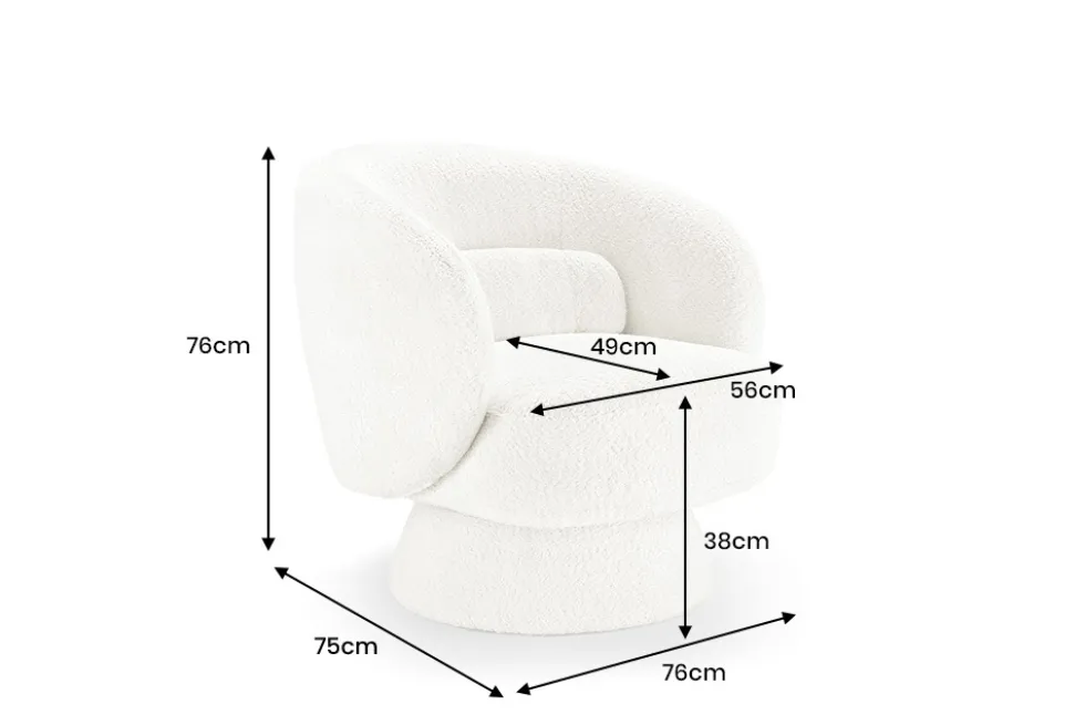 Drehbarer Design Sessel BOSSA NOVA beige Bouclé