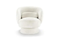Drehbarer Design Sessel BOSSA NOVA beige Bouclé