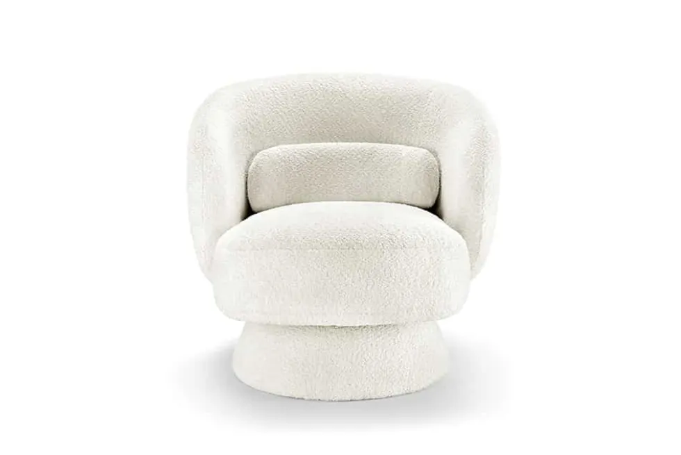 Drehbarer Design Sessel BOSSA NOVA beige Bouclé