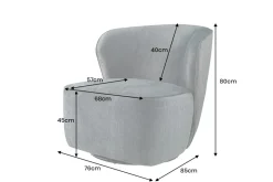 Drehbarer Design Sessel GATSBY petrol Samt 360°