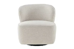 Drehbarer Design Sessel GATSBY beige Bouclé Tweed Soft 360°