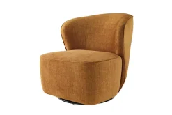 Drehbarer Design Sessel GATSBY senfgelb Samt 360°