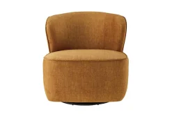 Drehbarer Design Sessel GATSBY senfgelb Samt 360°