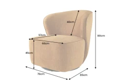 Drehbarer Design Sessel GATSBY senfgelb Samt 360°