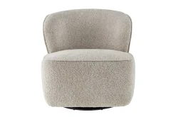 Drehbarer Design Sessel GATSBY taupe Bouclé Tweed Soft 360°
