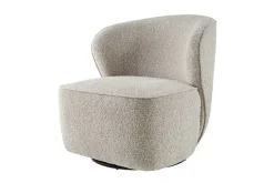 Drehbarer Design Sessel GATSBY taupe Bouclé Tweed Soft 360°