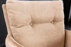Drehbarer Design Stuhl BIG GEORGE champagner beige Samt Taschenfederkern Strukturstoff