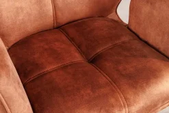Drehbarer Design Stuhl CONCORD rost braun Samt Taschenfederkern Metallgestell braun
