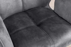 Drehbarer Design Stuhl CONCORD dunkelgrau Samt Taschenfederkern Metallgestell schwarz