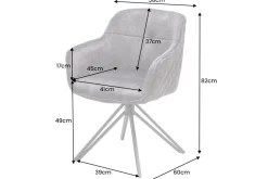 Drehbarer Design Stuhl EUPHORIA senfgelb Samt mit Armlehne Metallgestell schwarz