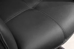 Drehbarer Design Stuhl EUPHORIA schwarz Echtleder Metallgestell mit Armlehne