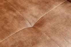 Drehbarer Design Stuhl EUPHORIA rost braun Samt mit Armlehne Metallgestell schwarz