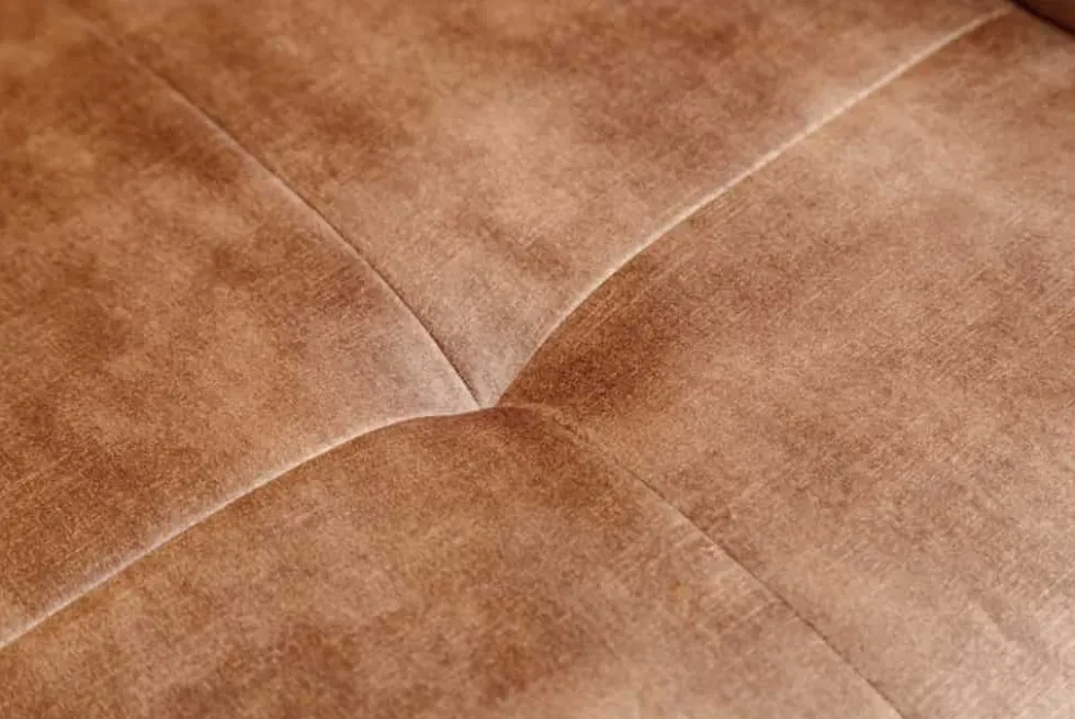 Drehbarer Design Stuhl EUPHORIA rost braun Samt mit Armlehne Metallgestell schwarz