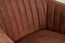 Drehbarer Design Stuhl LIVORNO vintage braun Buchenholz Beine mit Armlehnen