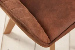 Drehbarer Design Stuhl LIVORNO vintage braun Buchenholz Beine mit Armlehnen