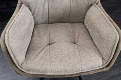Drehbarer Design Stuhl MR. LOUNGER vintage taupe Microfaser mit Armlehne