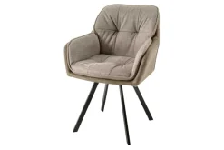 Drehbarer Design Stuhl MR. LOUNGER vintage taupe Microfaser mit Armlehne