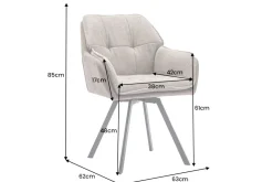 Drehbarer Design Stuhl MR. LOUNGER vintage taupe Microfaser mit Armlehne