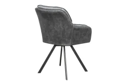 Drehbarer Design Stuhl MR. LOUNGER anthrazit grau Microfaser Flachgewebe mit Armlehne