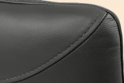 Drehbarer Design Stuhl SIGNATURE schwarz Echtleder 360° Taschenfederkern Metall